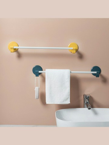 Kens北歐風家用毛巾桿浴室毛巾架免打孔衛生間浴室吸盤拖鞋置物架