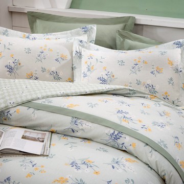 被單/純粹好棉100%無異纖精梳純棉/2416純真花朵(綠)