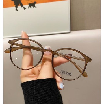 Costly Karima【輕奢】砂茶色橢圓框近視眼鏡女超輕平光鏡顯瘦