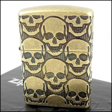 【ZIPPO】美系~Cackling Cranium-咯咯笑骷髏圖案-360度多刀雕刻 NO.46302