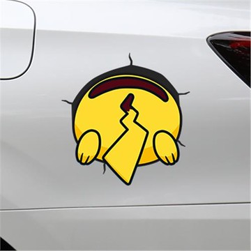 汽車車身劃痕遮擋皮卡丘車貼個性電動摩托車玻璃幼兒園行李箱貼