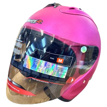 普通型露臉式機車防護頭盔 含一層護目鏡 R3-A6  消光桃紅色  M