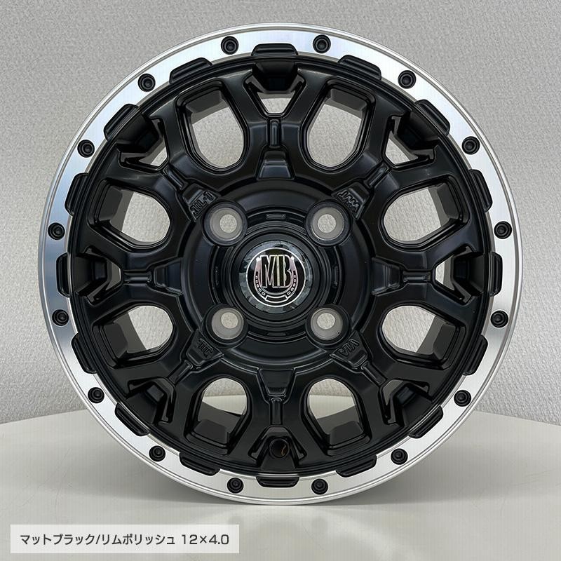 ジオランダー MT G003 145/80R12 LT マッドバーン XR-800M 12×4.0 ブラック リムポリッシュ 12インチ ハイゼット  タイヤホイールセット 4本セット YOKOHAMA M/T | LINEショッピング