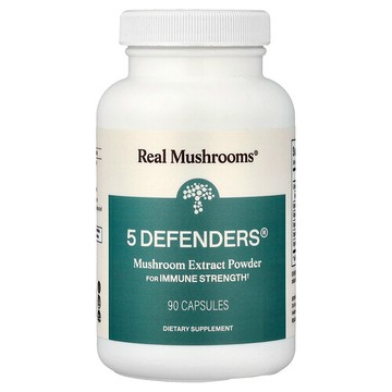 Real Mushrooms, 5 Defenders®，蘑菇浸膏粉，90 粒膠囊