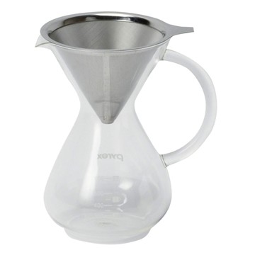 咖啡壺 PYREX 系列 附不鏽鋼濾網 CP-8536  咖啡壺 + 不鏽鋼濾網  800ml  1個