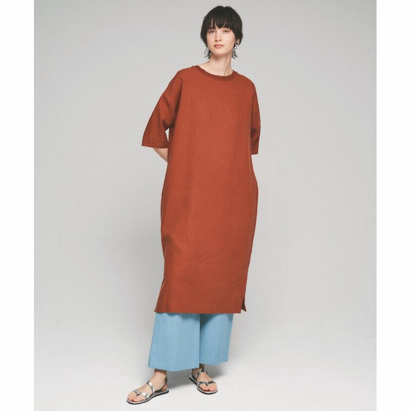 Galerie Vie ギャルリーヴィー フレンチリネンリブコンビ ハーフスリーブワンピース レディース 45キャメル 通販 Lineポイント最大1 0 Get Lineショッピング