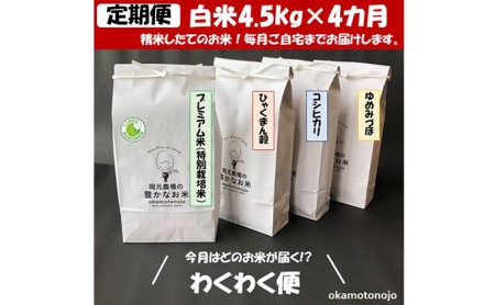2022年日本農業賞「大賞」お米農家のわくわく便(4種類×4.5kg精白米）