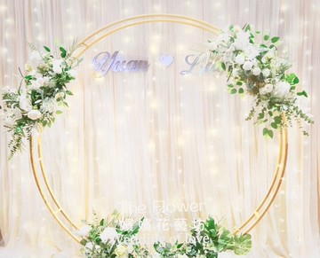 浪漫輕奢紗幔背板-圓框系列 小資族首選婚禮佈置 專人服務