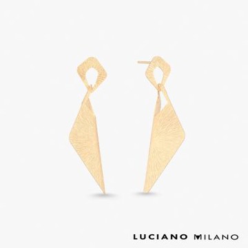 LUCIANO MILANO 傾光芒純銀耳環(金色)
