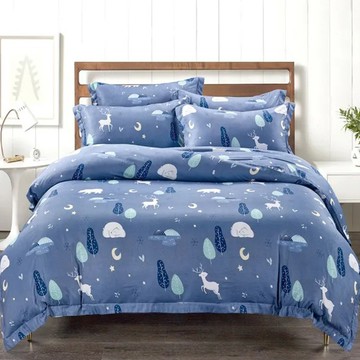 LoveCity 寢城之戀 吸濕排汗萊賽爾天絲兩用被床包組 (床包6.2 x 3.5尺(186 x 105cm) + 被套7 x 6尺(210 x 180cm) + 枕套75 x 45cm)  單人  清新如沐 藍色