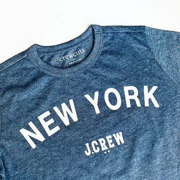 美國百分百【全新真品】J Crew T恤 上衣 T-shirt 短袖 圓領 短T 麻花淺藍 6歲 兒童 CF06