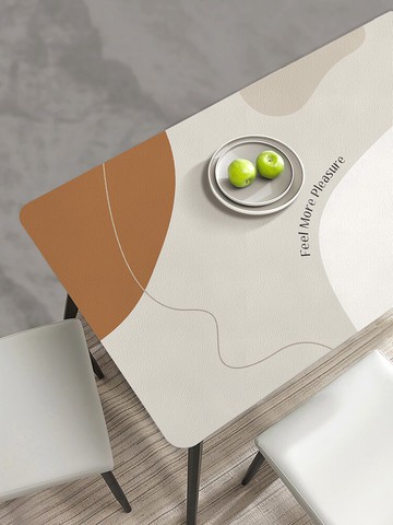 輕奢風桌布防水防油免洗防燙PVC皮革餐桌墊家用長方形茶幾墊臺布