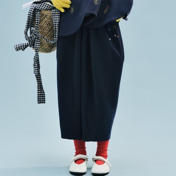 繡花深藍長褲 / 蘿蔔褲 空氣棉