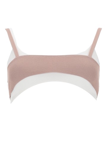 diesel top bra con effetto sovrapposto
