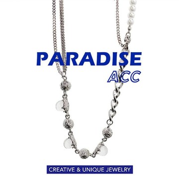 PARADISE 猫眼石 珍珠 拼接 項鏈