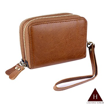 【H-CT】雙層多用小巧棕色手拿包(P-KC250有框-Z)