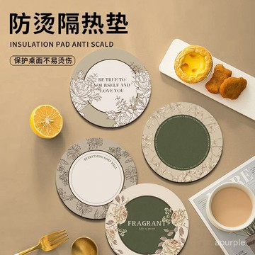新款杯墊硅藻泥吸水速幹隔熱墊放燙歐式複古簡約餐墊防臟耐磨餐墊 PUXF