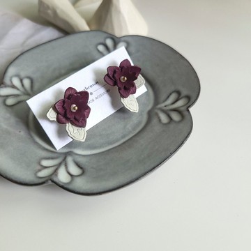 【花草集】紫鳶色 . 凝 耳環/耳夾