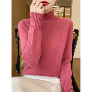 重磅加厚一線無縫半高領毛衣女套頭長袖針織衫內搭保暖毛衫上衣新