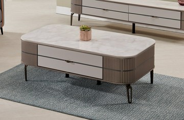 【歐風別館】美亞4.1尺岩板茶几【基隆至台中免運費】