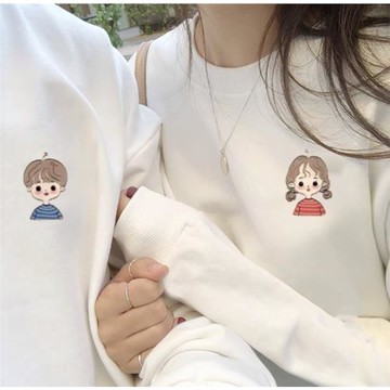 INS超火秋冬新款小眾設計感重磅厚實圓領不帶帽簡約百搭情侶衛衣