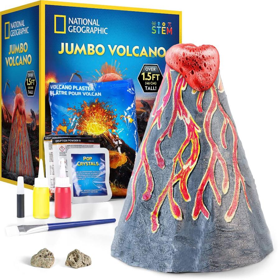 NATIONAL GEOGRAPHIC Jumbo Volcano Science Kit Build Erupt an 18