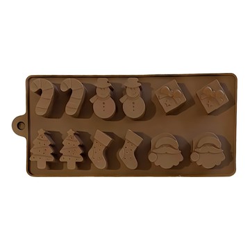 Betty's 焙蒂絲 12連聖誕節矽膠膜 215 x 96mm  棕色  1組