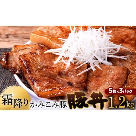 ふるさと納税 かみこみ豚の豚丼 80g×5枚×3パック 計15枚 合計 1.2kg 豚肉 豚丼 北海道 十勝 ご当地グルメ 真空 豚 ポーク ロース 豚ロ.. 北海道釧路市