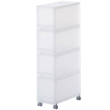 MUJI 【長型附輪收納】PP附輪收納箱(4層)