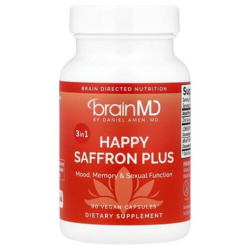 BrainMD, Happy Saffron Plus，90 粒全素膠囊