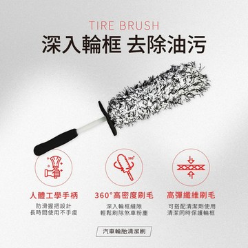 DuraOne 專業汽車輪框清潔刷｜360°高密度刷毛 深入縫隙 輕鬆去油污不傷圈