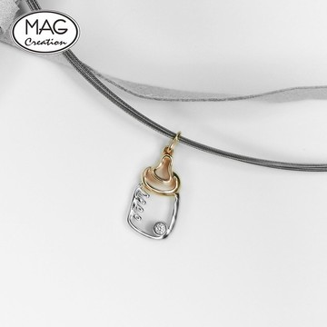 甜心吊墜 | 奶瓶 造型吊墜 附送鋼絲頸圈