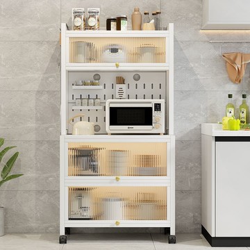 快速出貨 可開發票 廚房置物架落地式家用碗柜多功能儲物柜多層收納柜櫥柜鐵藝餐邊柜