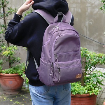 【買就送鑰匙圈】機能款減壓防震14吋筆電後背包(羅蘭紫)