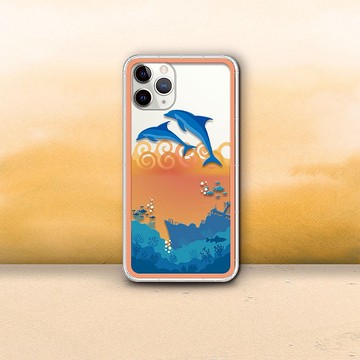 飛躍雙海豚 海底風景系列 支援各品牌手機殼CSAK21