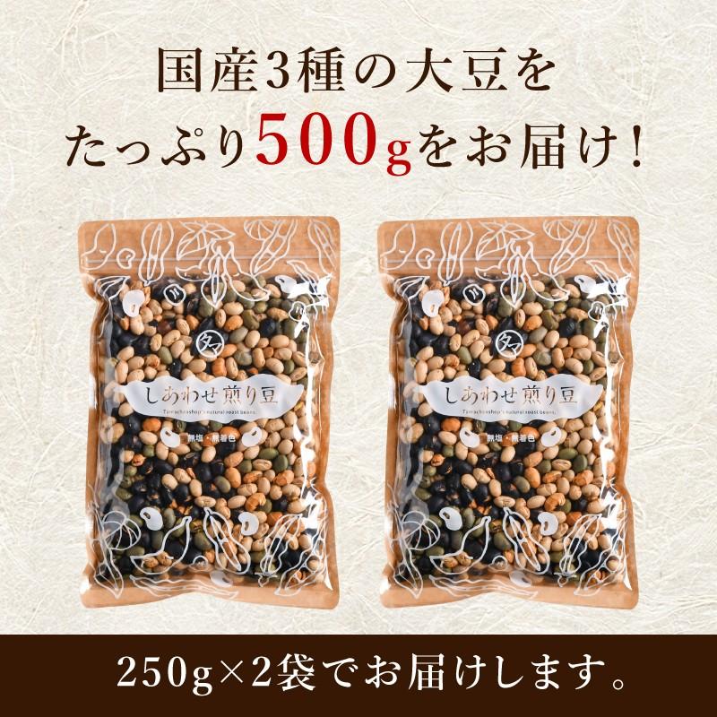 煎り豆 ミックス 500g 国産 焙煎 大豆 黒豆 黒大豆 青大豆 ミックス煎り豆 煎り大豆 たんぱく質 ソイ プロテイン お取り寄せ 送料無料