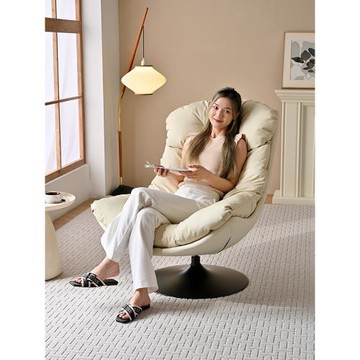 輕奢休閑轉椅設計師客廳陽臺家用單人沙發椅簡約懶人可躺可睡單椅