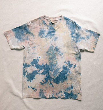 Coloring Organic cotton TEE 藍染 泥染 染色 Indigo Mud dyed shibori 絞染