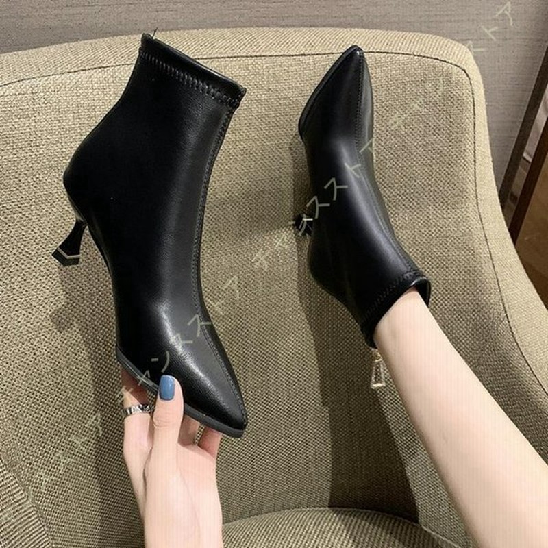 ショートブーツ レディース ヒール ピンヒール ヒールブーツ ショート ハイヒール ジップアップ ポインテッドトゥ 細いヒール 脚長 美脚 おしゃれ きれいめ 通販 Lineポイント最大0 5 Get Lineショッピング