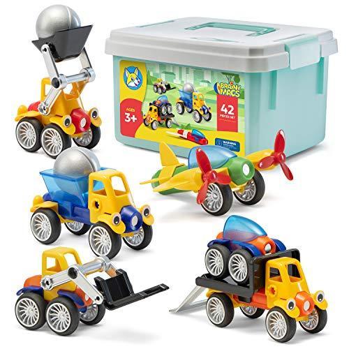 ブロック クリスマスPlay Brainy Magnetic Toy Cars Set for Boys and