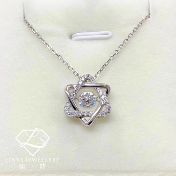 ［翎時珠寶］真正莫桑石 可過測鑽筆 18K金-靈動六芒星項鍊 MNG007 莫桑石項鍊 18K金項鏈 跳動項鍊 靈動項鏈