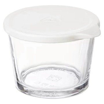 SHIMOYAMA 玻璃儲物罐/保鮮盒 白色 260ml  1個  容器 + 蓋子