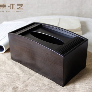 實木紙巾盒餐巾紙盒紅木紫光檀創意簡約收納盒居用品收納工藝品