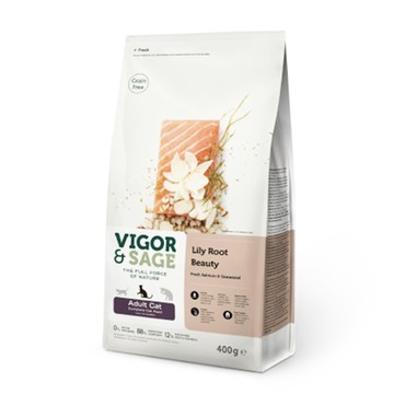 Vigor&Sage 成貓百合根美毛草本無穀糧  1包  400g  鮭魚