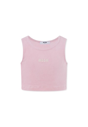 MSGM Pink Top For Girl With Logo