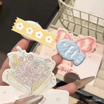 高質量可愛圖案清透髮夾亮晶晶夏日清透小魚劉海夾卡通百搭少女頭飾女 2CXU 22YU