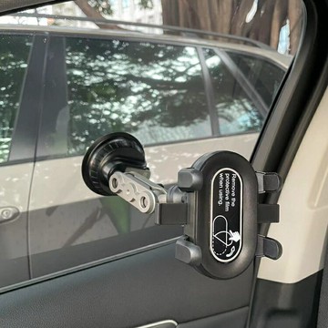 車載手機支架拍攝導航二合一強力吸盤式多角度調節鋁合金夾扣支架