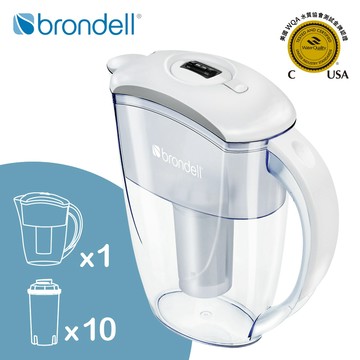 【Brondell】美國邦特爾極淨白濾水壺+10芯