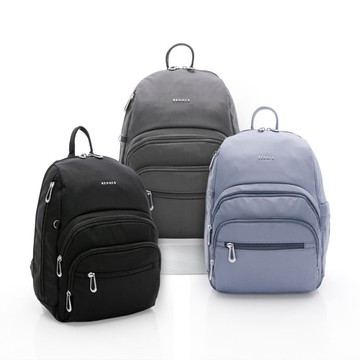 緹花尼龍系列 光影幾何 都會輕盈 雙肩後背包 多色可選 黑色