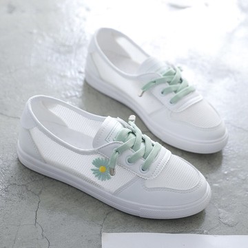 小白鞋女鞋子2021新款春夏季百搭運動網面透氣運動板鞋潮鞋懶人鞋